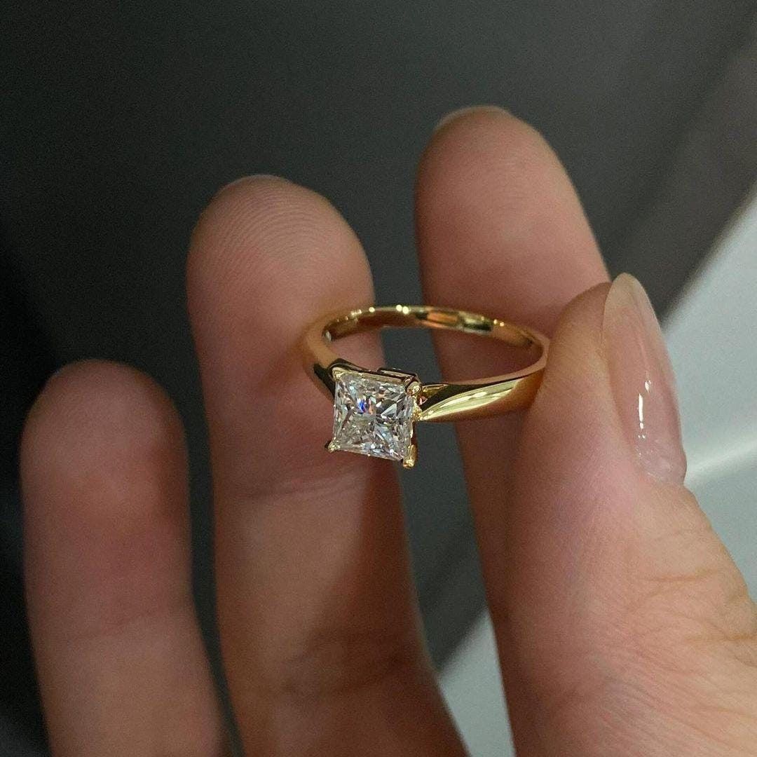 Princess Cut Solitaire Earring