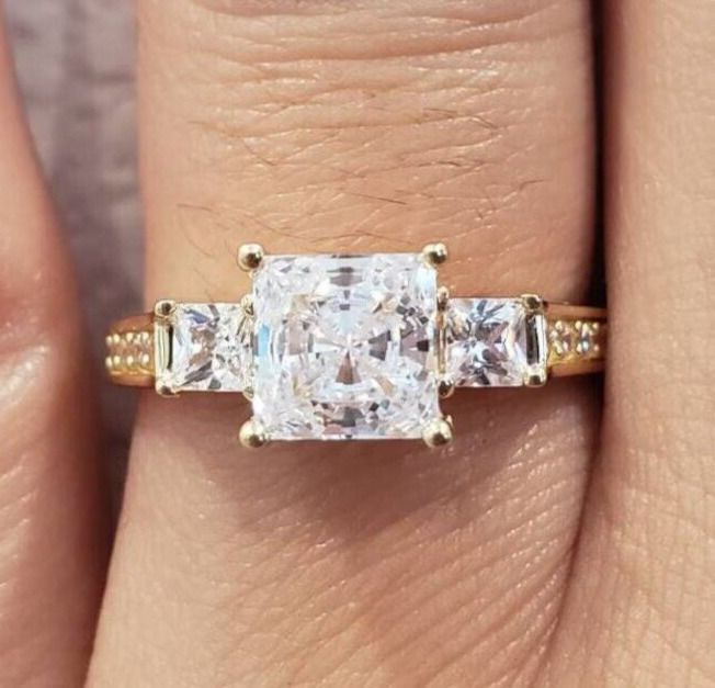 Princess Cut Solitaire With Side Stones